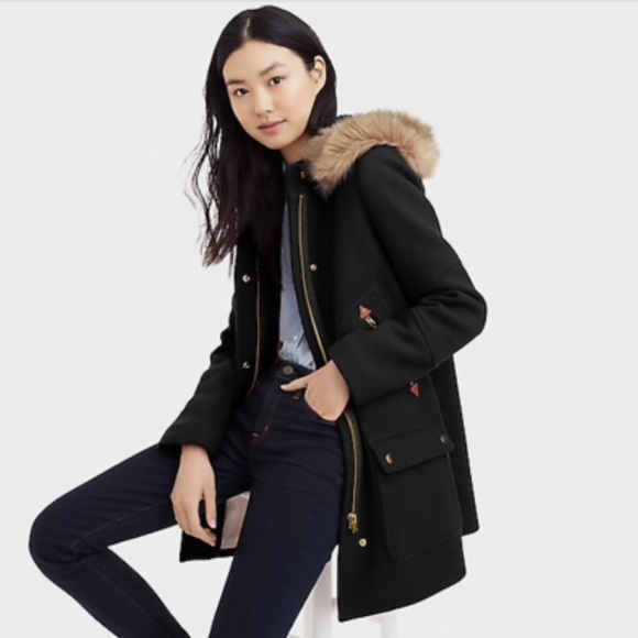 J. Crew Jackets & Blazers - J. Crew | Chateau parka in Italian stadium-cloth wool | Black | EUC | Size 4